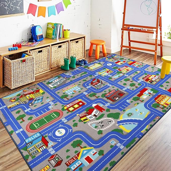 Premium Runway Kids Rug Soft Comfortable Durable Non Slip Material Perfect Playroom Floor